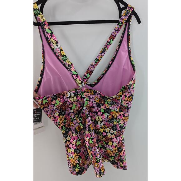 California Waves Swim Halter Tankini Top Ditsy Pluse Size 1 - Picture 8 of 13